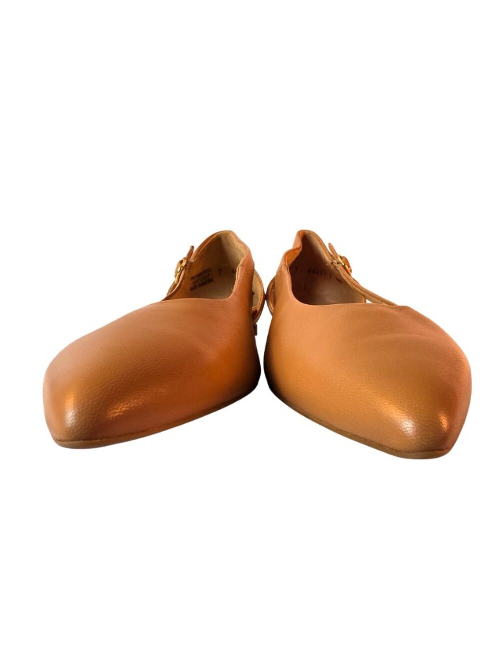 Paul Green Rica Pointed Toe D'Orsay Flats Tan Leather Womens 7 Ankle Strap NWOB - Picture 3 of 12
